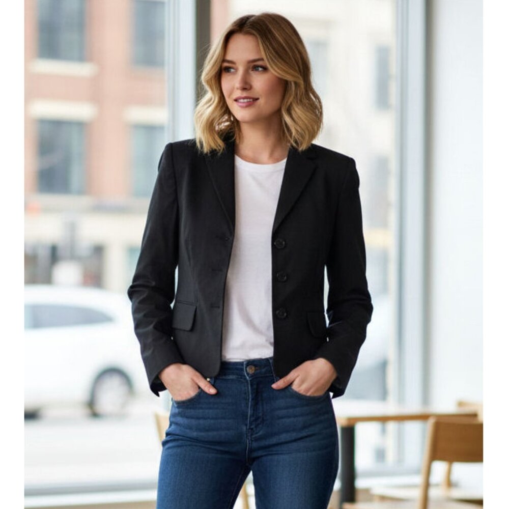 Red Valentino Spa 3 Button Crop Blazer Black Women's Size 42 (X-Small)